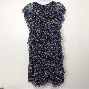 NWT Ralph Lauren Ladies Size 4. Black Floral Dress
